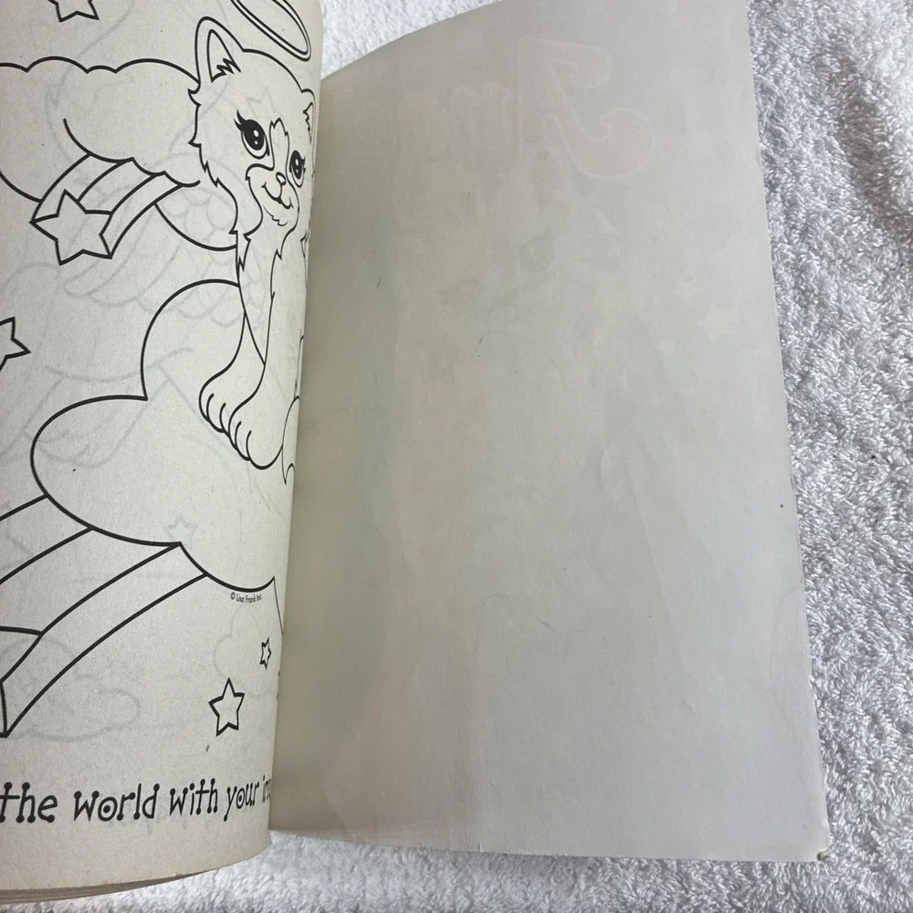 Vintage Lisa Frank Chrissy the Angel Kitty Coloring Book Bright Colorful
